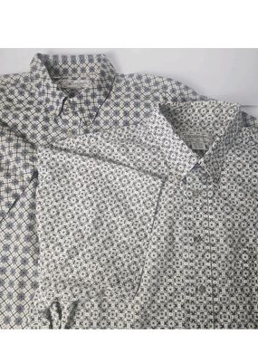 Vintage Crossings Men's Shirt XXL Blue Button-Down Geometric Cotton Y2K Career